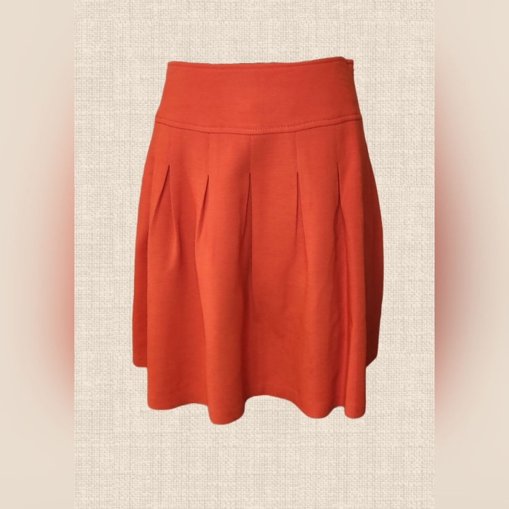 Banana Republic Burnt Orange Pleated Wool Blend Skirt Size 6P (B27)
